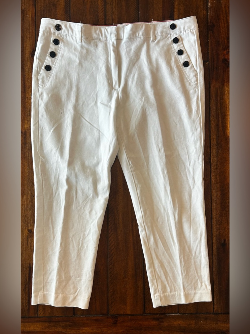 Tommy Hilfiger White High-Rise Casual Pants